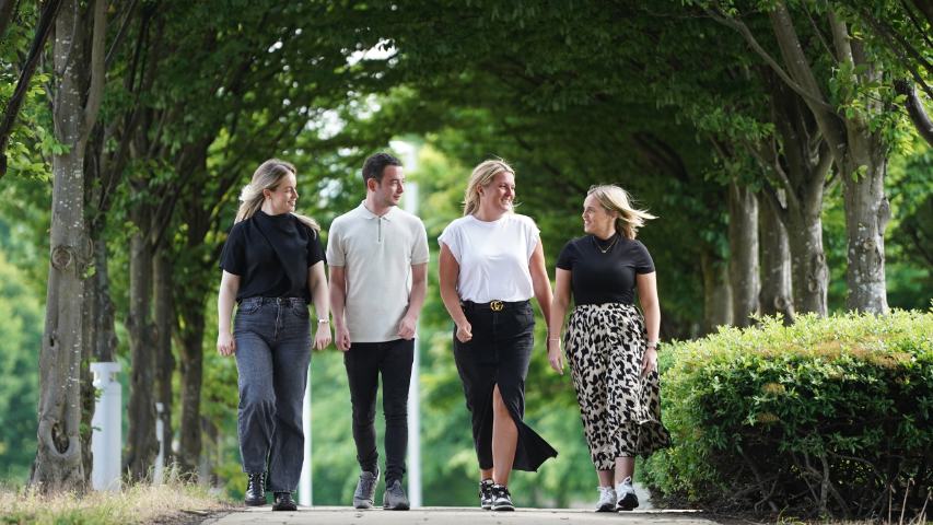 Aegon employees walking outside