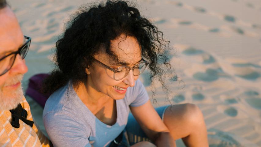 woman smiling in the beach