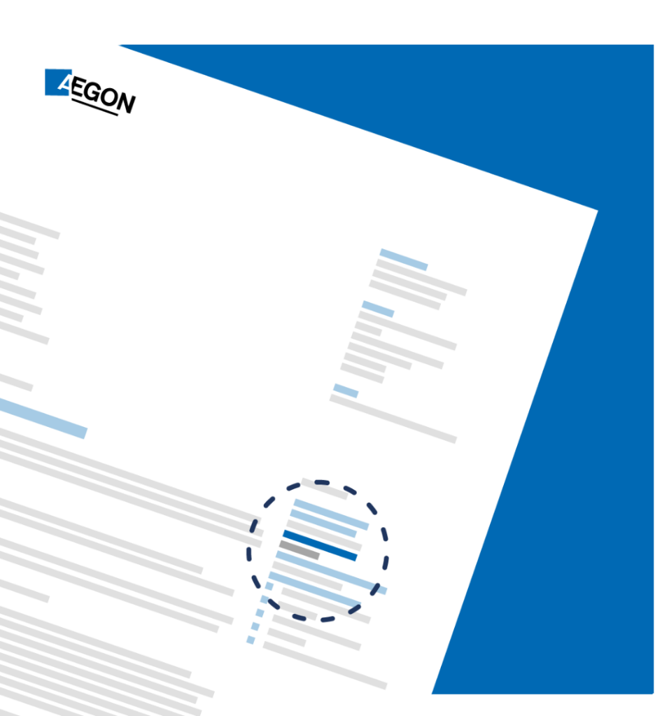 Graphic of where a user can find their customer number on an Aegon statement